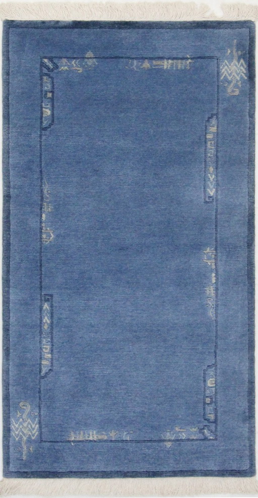 Modern designer Nepal rug 139 x 72 cm