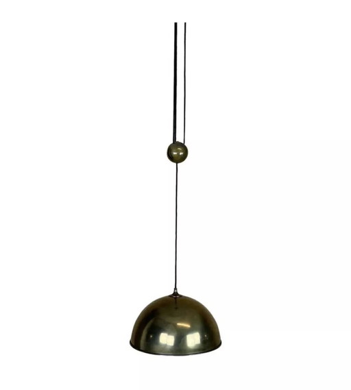 Lampe des années 70 Plafonnier Florian Schulz Posa Laiton Brass Pendant Lamp 70s