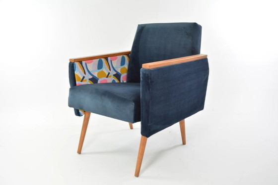 Image 1 of Blauwe Matisse vierkante fauteuils