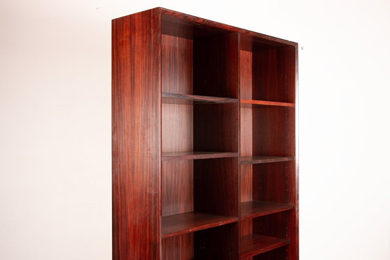 Image 1 of Large Danish tall shelf in rosewood by Erik Brouer for Brouer’s Mobelfabrik.