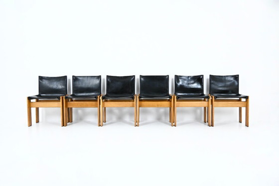 Image 1 of Esszimmerstühle „Monk“ von Afra & Tobia Scarpa für Molteni, 1970er Jahre, 6er-Set