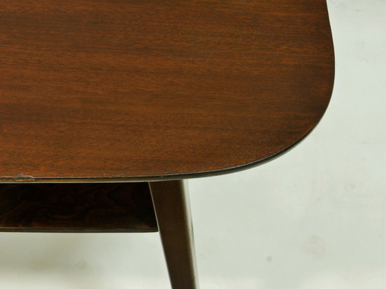 Image 1 of Vintage eiken bijzettafel - jaren 60, Duitsland