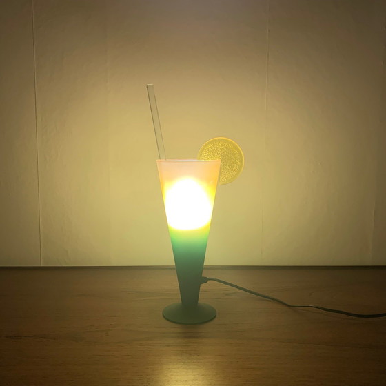 Image 1 of Cocktail Lamp with Straw and Lemon Slice, 90s