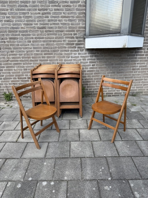 Partij van 37x vintage hardhouten klapstoel ‘70