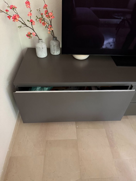 Grey TV Cabinet, TV furniture, Wood (photo 2 of 5)