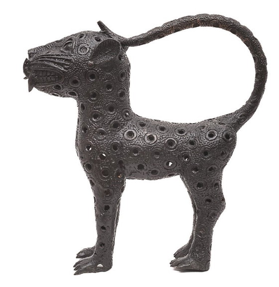 Coppia di leopardi reali del Benin – Oggetti decorativi, Bronze (photo 8 of 12)