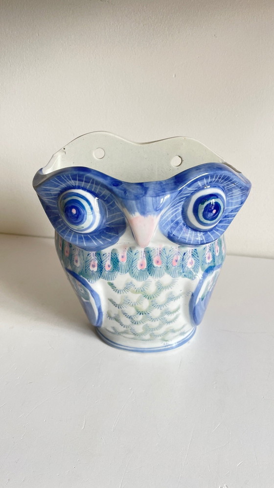 Image 1 of Vintage Chinese Porcelain Owl Planter