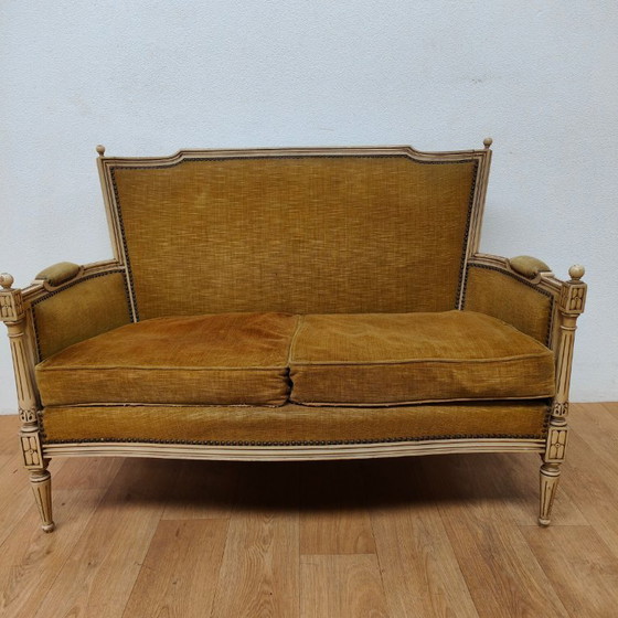 Image 1 of Antikes Sofa und Sessel im Stil Ludwigs XVI.