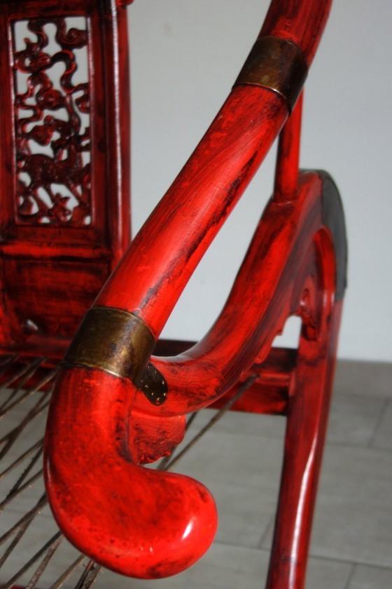 Image 1 of Ancien fauteuil pliant de mandarin, Chine, milieu XXème