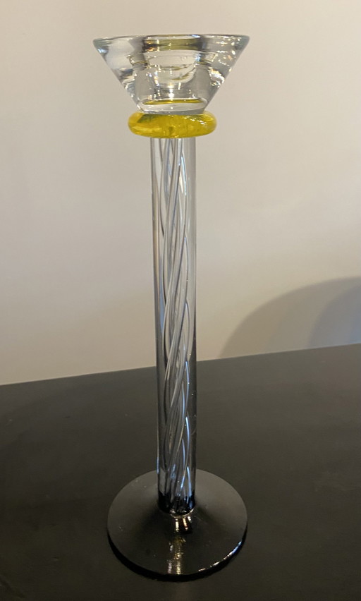 Candeliere in cristallo firmato a mano da A. Wahlstrom, Kosta Boda – 29 cm