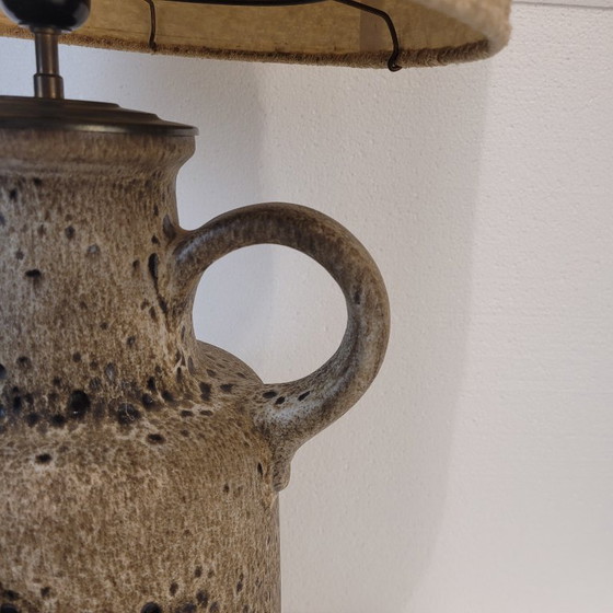 Image 1 of Lampe en céramique Fat Lava avec abat-jour original, Scheurich Keramik, 60's - Allemagne
