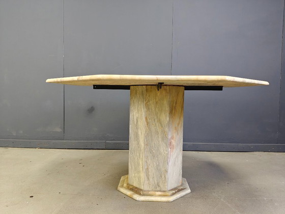 Image 1 of Octogonal italian marble dining table 1970s