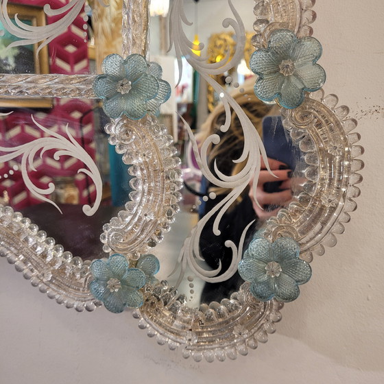 Image 1 of Espejo En Cristal De Murano, Grabado Al Ácido, Ongaro E Fuga, S. XX – Italia