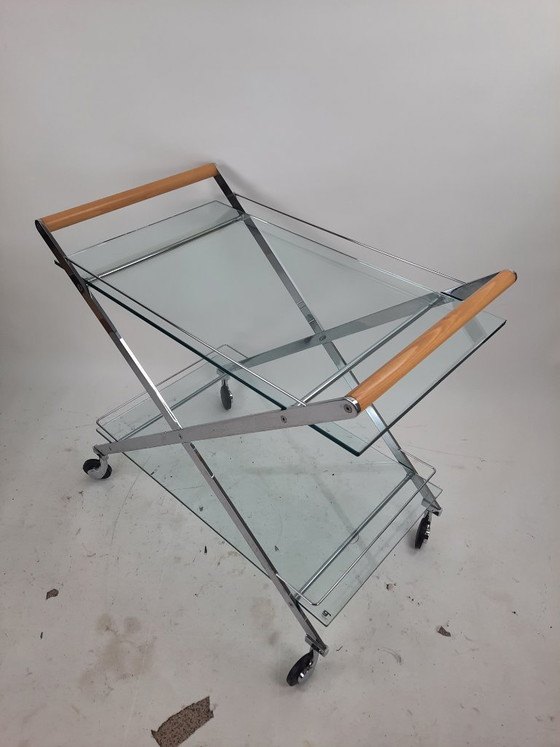 Image 1 of Carrello bar vintage Galloti & Radice "Mister", carrello di servizio, design modernista, Italia anni '90