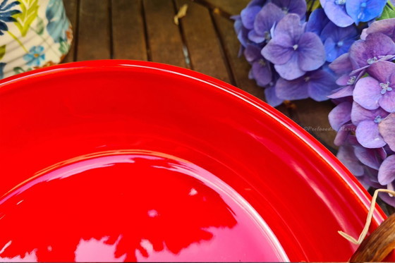 Image 1 of 1x Peugeot Appolia Piatto da forno rotondo 27 cm - Rosso - Ceramica