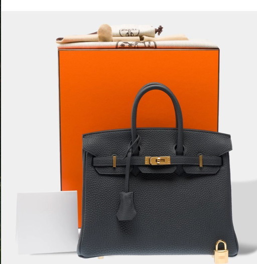 Sac HERMES Birkin 25 en Cuir Gris - 103280