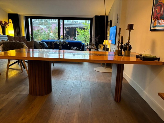 Image 1 of Design tafel Draenert model 2020 Cherry Vorland, graniet & kersenhout, dubbele poten