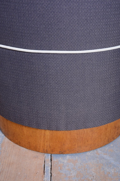 Tabouret Art Déco restauré, chêne, vernis restauré, retapissé, tchèque, années 1920 – krukjes, Textile, Wood (photo 2 of 14)