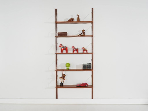 Danish Teak Veneer Modular Shelving System From The 1970s, Five Adjustable Shelves – boekenkasten, Wood (photo 2 of 18)