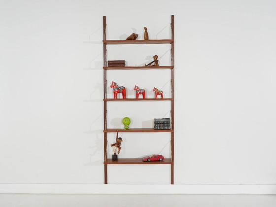 Danish Teak Veneer Modular Shelving System From The 1970s, Five Adjustable Shelves – Bookcases, Wood (photo 2 of 18)