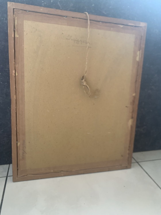 Tableau, Sluyters, Objets d'art, Verre, Papier, Bleu (photo 7 sur 10)