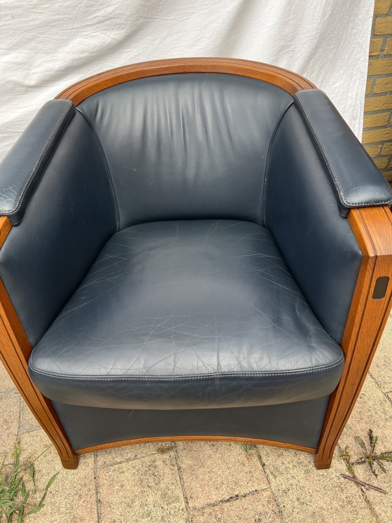 Image 1 of Jugendstil leder fauteuil 