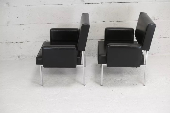 Image 1 of 2x Armchairs with stainless steel legs