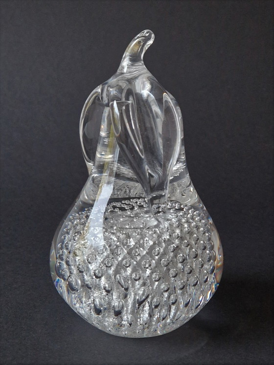 Image 1 of FM Konstglas - Pera maciza con polvo de plata - Arte en vidrio