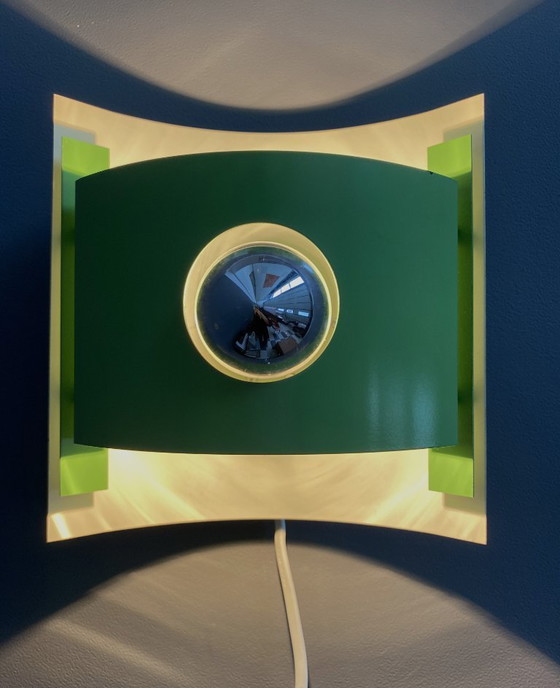 Image 1 of Applique murale Anvia Holland en métal vert, style années 1970, ère spatiale