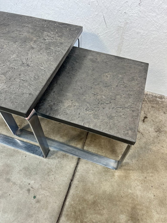 Set of Vintage Coffee Tables, Slate, Peter Draenert, Belgium, 1970s – Stone (photo 4 of 25)