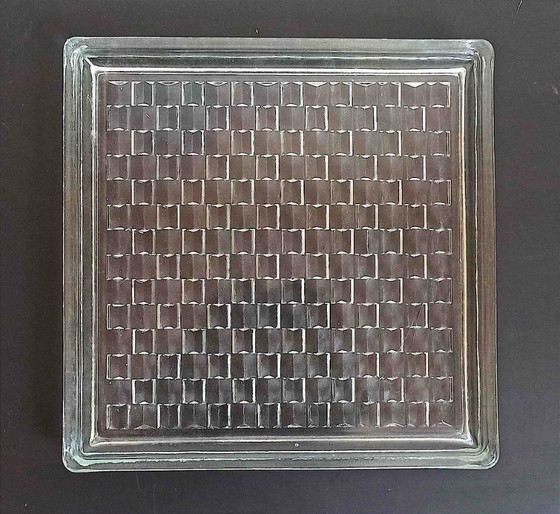 Image 1 of Großer 50er Jahre Leertaschen Glasbaustein 30 x 30 cm