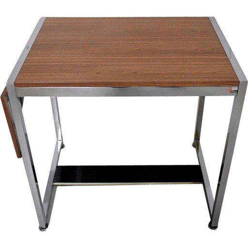 Bureau vintage en métal chromé et formica par Duo, 1970