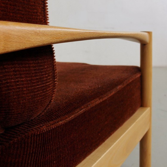 Image 1 of Een paar fauteuils uit Tsjechoslowakije, mid-century modern, vintage jaren 60/70, gerestaureerd.