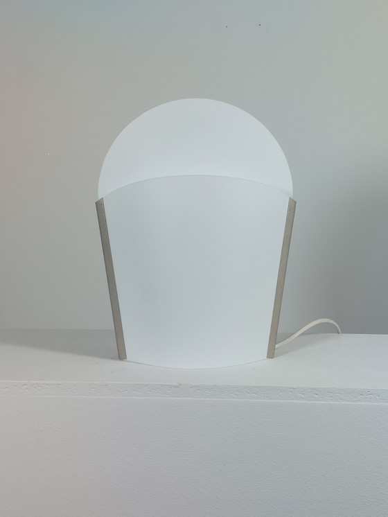 Image 1 of Lampe de table vintage Slamp Samuel Parker Italie Sun Ra Opalflex cuir métal