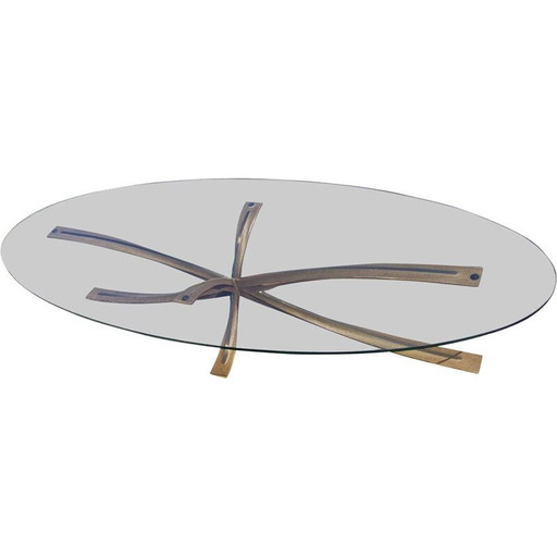 Ovaler Couchtisch von Michel Mangematin, 1960