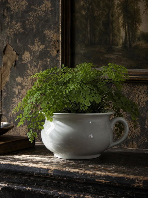 Vintage nachtpot van wit Limoges-porselein uit de 20e eeuw