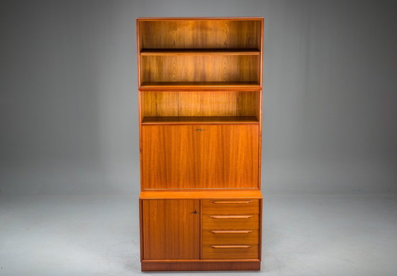 Image 1 of Grande bibliothèque vintage avec bar en teck par Heinrich Riestenpatt, 1960s