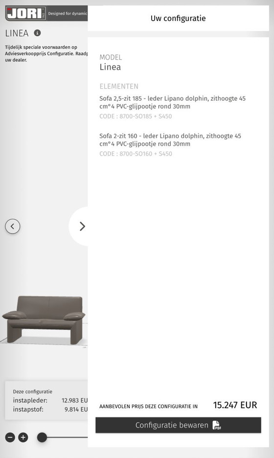 Image 1 of 2 fauteuils/canapés JORI Linea - comme neufs