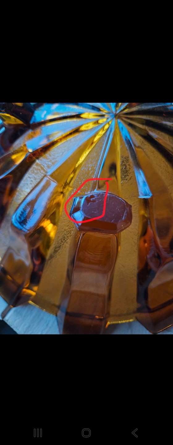 Image 1 of Glass Bowl/Fruit Bowl on 4 Feet - Art Deco - Stölzle Hermanova Hut