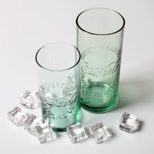 Set de 2 Vasos Coca-Cola Georgia Green de Vidrio Grabado / 35 cl & 50 cl / 2009