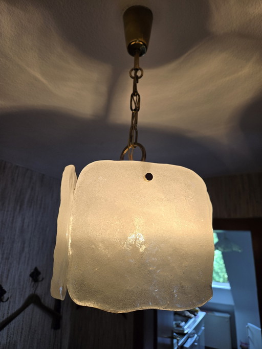 Original J.T. Kalmar 'Tulipan' Ice Glass Pendant Lamp – hanglampen