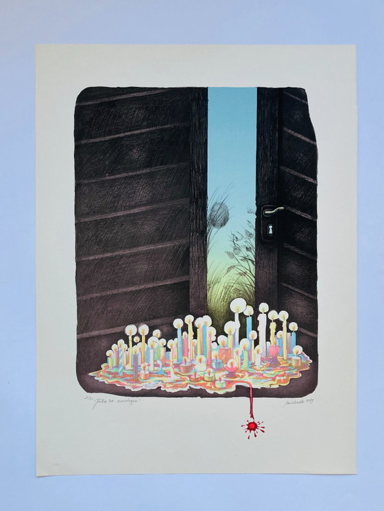 Sérigraphie Vintage - 1989, Lithographies et sérigraphies, Papier, Multicolore (photo 2 sur 5)