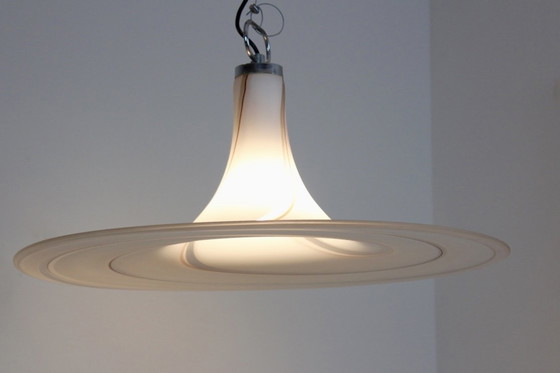 Vetri Murano Wirbelglas Pendelleuchte, Pendelleuchten, Chrom, Italian Design (Foto 3 von 11)