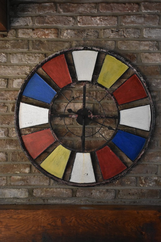 Image 1 of Grande horloge en métal mondrian