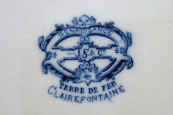 Image 1 of Grande piatto rinascimentale Terre de Fer Clairefontaine del XIX secolo