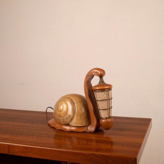 Aldo Tura Parchment Snail Table Lamp Mid Century 1940 – Paper, Brass, Mid Century Modern (photo 14 of 27)