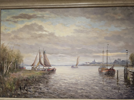 Image 1 of Jan Schaeffer, Sur la rivière Lek près de Nieuport