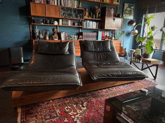 Sofá reclinable de piel Koinor EDIT 2 con movimiento libre. – Leather, Wood (photo 9 of 11)
