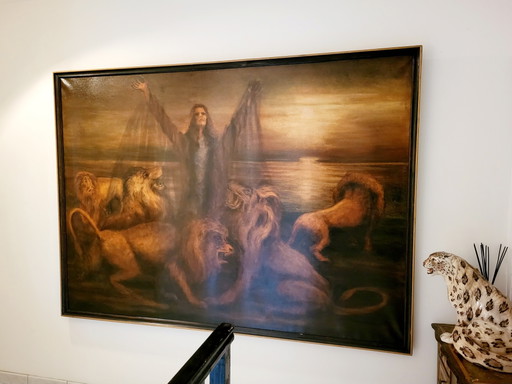 Tema de pintura vintage Leones
