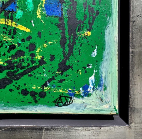 Image 1 of Andre van der Vossen - Abstrakte Komposition, Öl auf Leinwand (wunderschön gerahmt)
